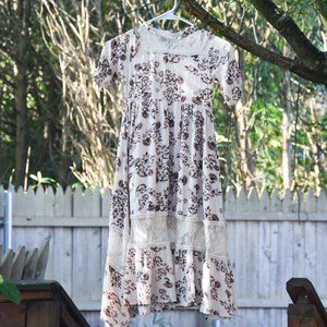 Joyfolie Girls Size 6 Fall Autumn Maxi Dress , Cream Floral Print